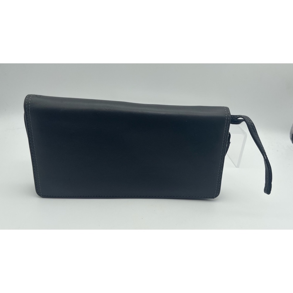 Franklin Covey Leather Wallet With Hidden Wristlet Strap Card Holder Black